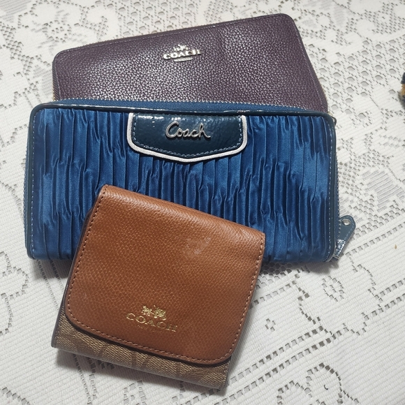3 Coach Wallet Trio - Purple, Blue, and Brown - Picture 2 of 13